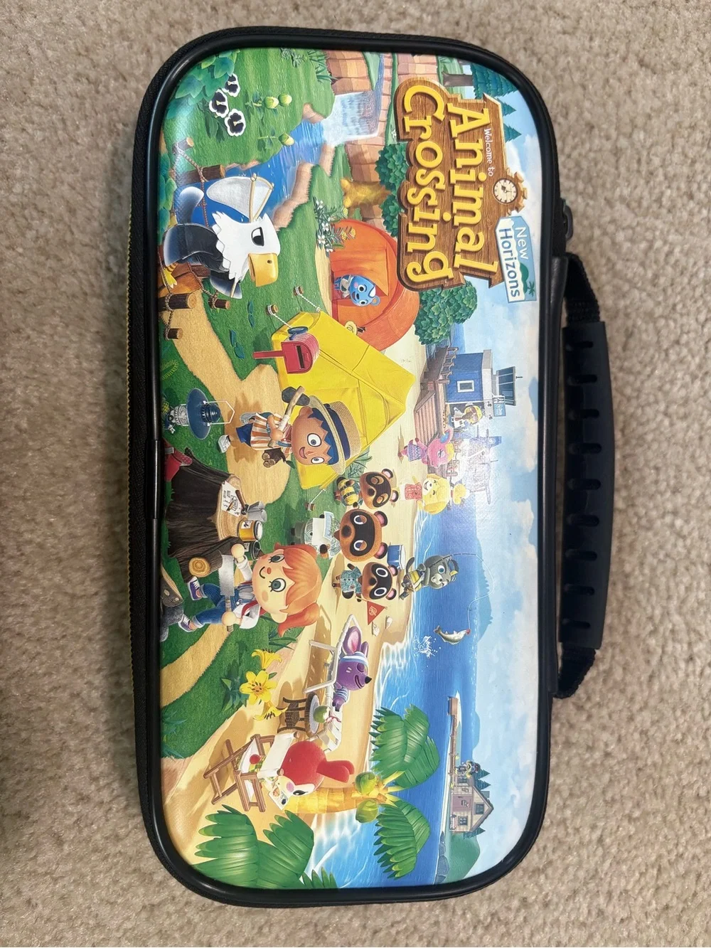 Nintendo Switch with Blue and Red Joy‑Con in Travel Case